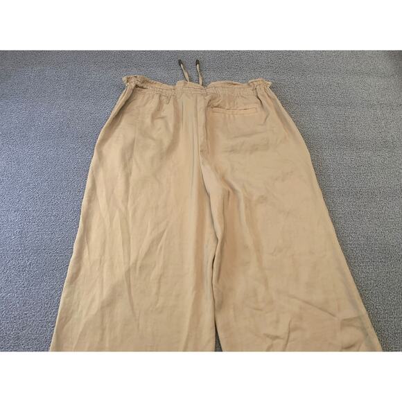 Lauren Ralph Lauren Women's 4P Tan Petite Wide Leg Drawstring Pants - Picture 9 of 10